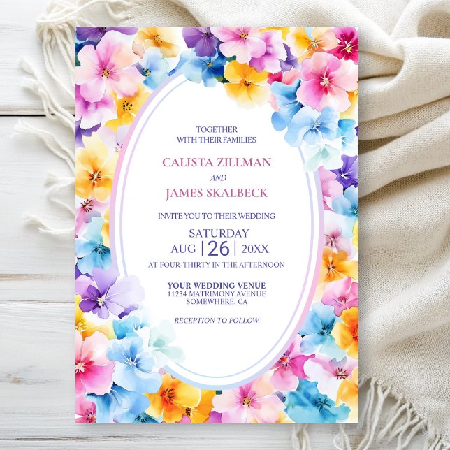 Colourful Floral Wedding Invitation (Creator Uploaded)