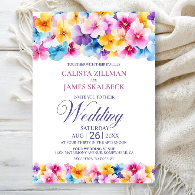 Colourful Floral Wedding Invitation (Creator Uploaded)