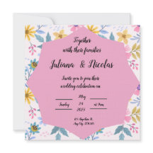 Colourful Floral Wedding Invitation Patterns