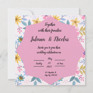  Colourful Floral Wedding Invitation Patterns