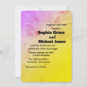 Colourful Floral Wedding Invitation   Watercolor