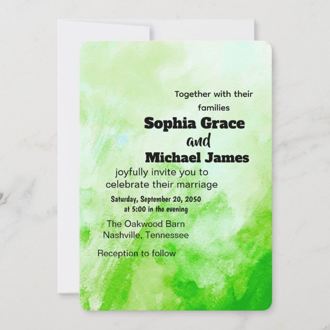 Colourful Floral Wedding Invitation | Watercolor  (Front)