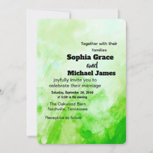 Colourful Floral Wedding Invitation Watercolor
