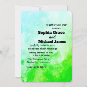 Colourful Floral Wedding Invitation   Watercolor 