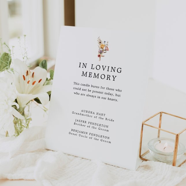 Colourful Floral Wedding Memorial Pedestal Sign (Creator Uploaded)