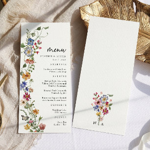 Colourful Floral Wedding Menu