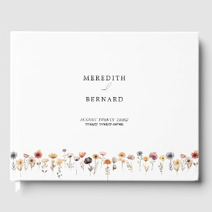 Colourful Floral Wedding Monogram Guest Book