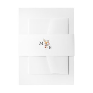Colourful Floral Wedding Monogram Invitation Belly Band