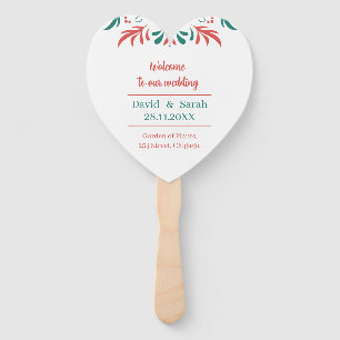 colourful Floral Wedding Program Hand Fan