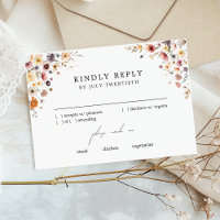 Colourful Floral Wedding RSVP Response Card