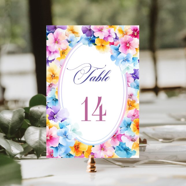 Colourful Floral Wedding Table Number (Creator Uploaded)