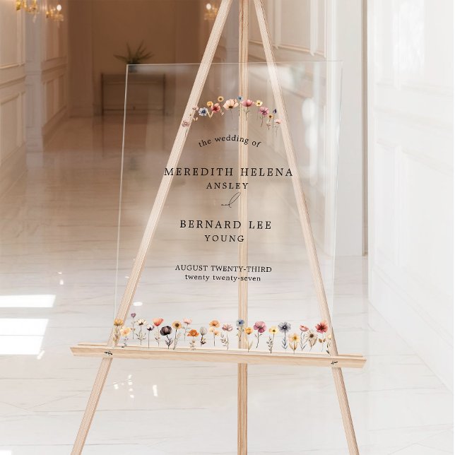 Colourful Floral Wedding Welcome Acrylic Sign (Creator Uploaded)