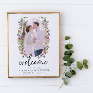 Colourful Floral Welcome Wedding Poster