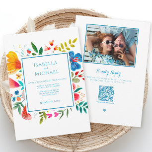 Colourful Floral Wildflower Wedding Invitation