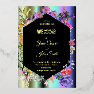 Colourful floral with geometric border