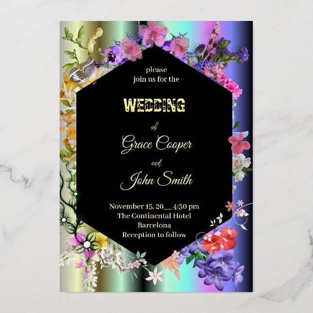 Colourful floral with geometric border (Front)