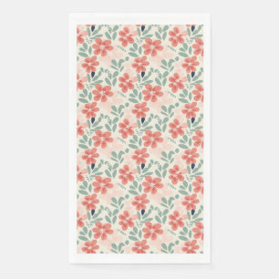 Colourful Floral With Pink, Green, and Blue Flower Napkin