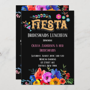 Colourful Florals Fiesta Bridesmaids Luncheon  Invitation