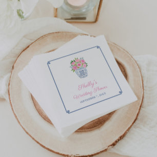 Colourful Florals In Ginger Jar Bridal Shower Part Napkin