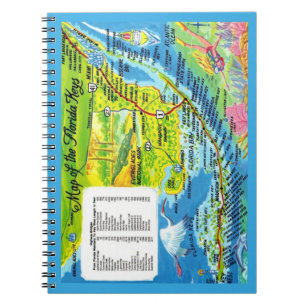 Colourful Florida Keys Map Notebook