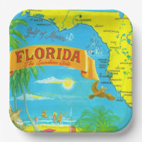 Colourful Florida Postcard Map