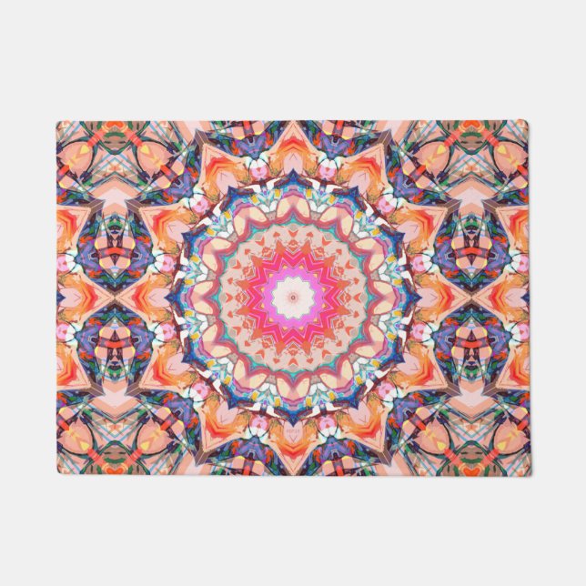 Colourful Flower Abstract Doormat (Front)