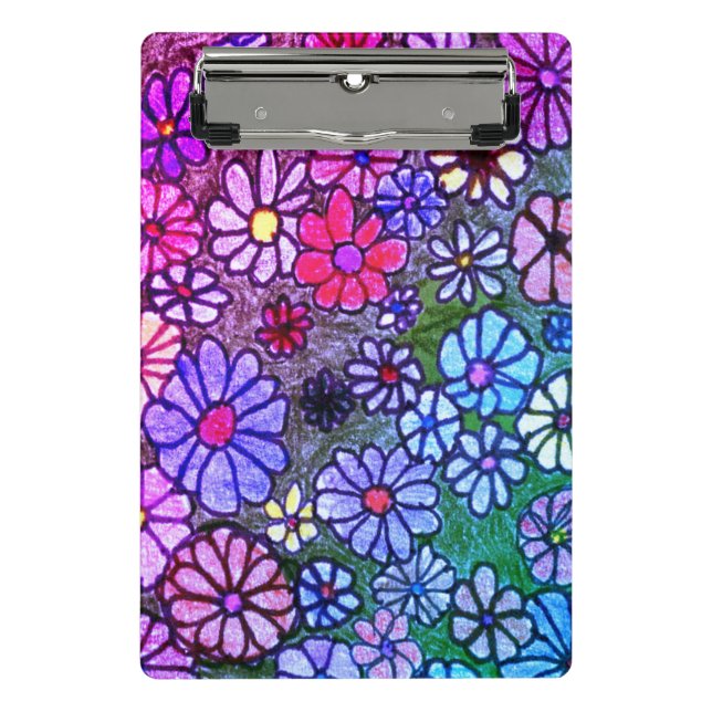Colourful flower and veggies art  mini clipboard (Front)