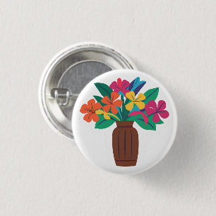 Colourful Flower Arrangement 3 Cm Round Badge