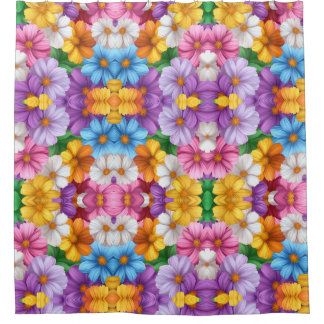  Colourful flower background vector illustration Shower Curtain