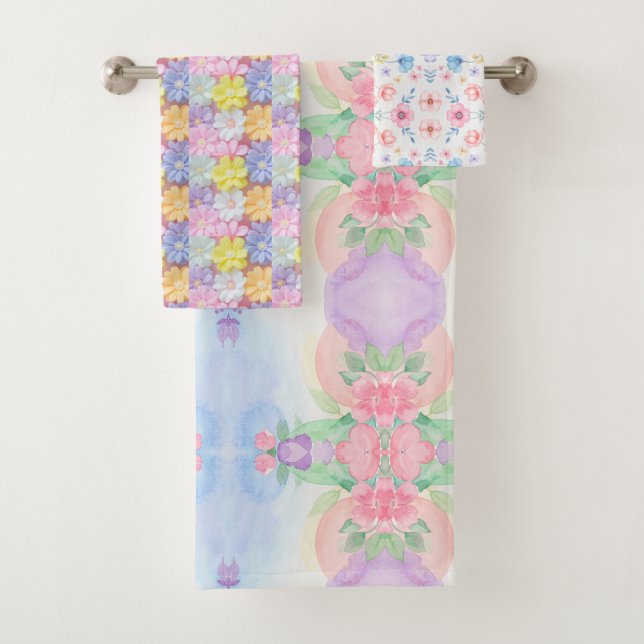 Colourful Flower Bath Towel (Insitu)