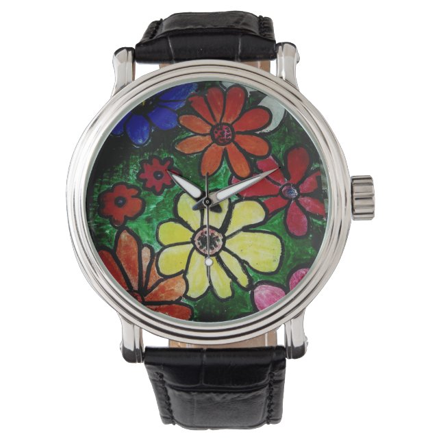 colourful flower bloom  watch (Front)