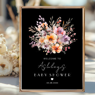 Colourful, Flower Bouquet Baby Shower Poster