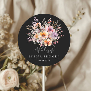 Colourful, Flower Bouquet Bridal Shower Classic Round Sticker