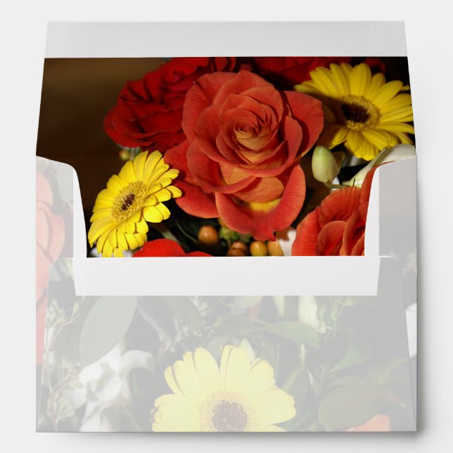 Colourful Flower Bouquet Inside and Outside Envelope (Back (Bottom))