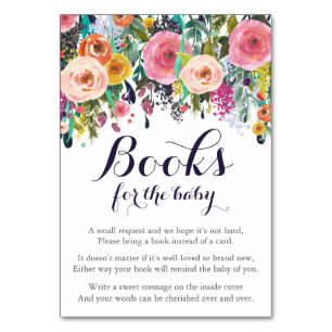 Colourful Flower Bring a Book Cards Inserts