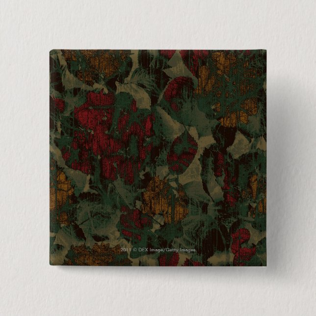 Colourful flower camouflage pattern 15 cm square badge (Front)