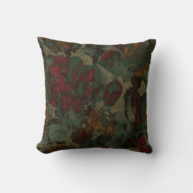 Colourful flower camouflage pattern cushion (Front)