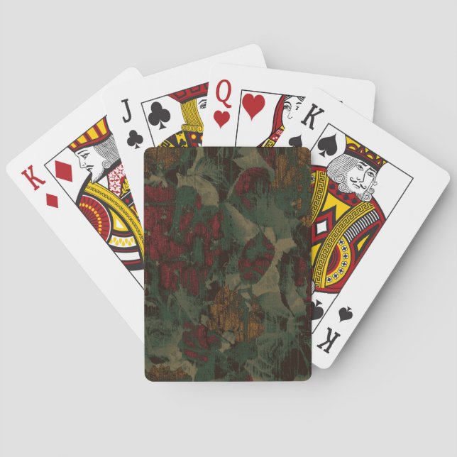 Colourful flower camouflage pattern playing cards (Back)