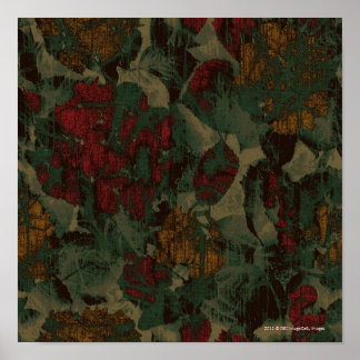 Colourful flower camouflage pattern poster