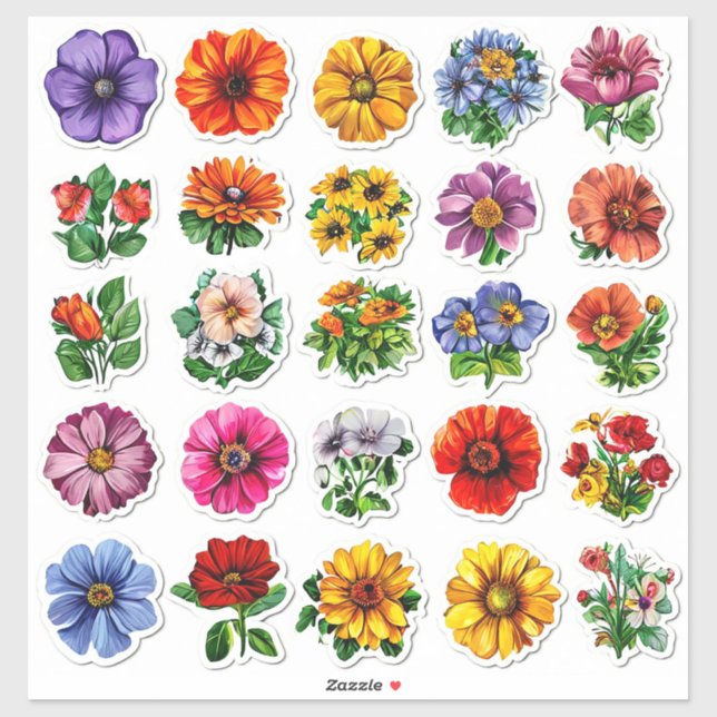 Colourful Flower Collection (Sheet)