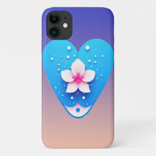 Colourful Flower Composition on Blue Background Case-Mate iPhone Case