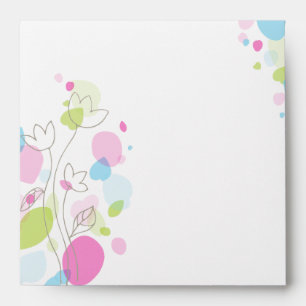 Colourful flower confetti petals wedding envelope