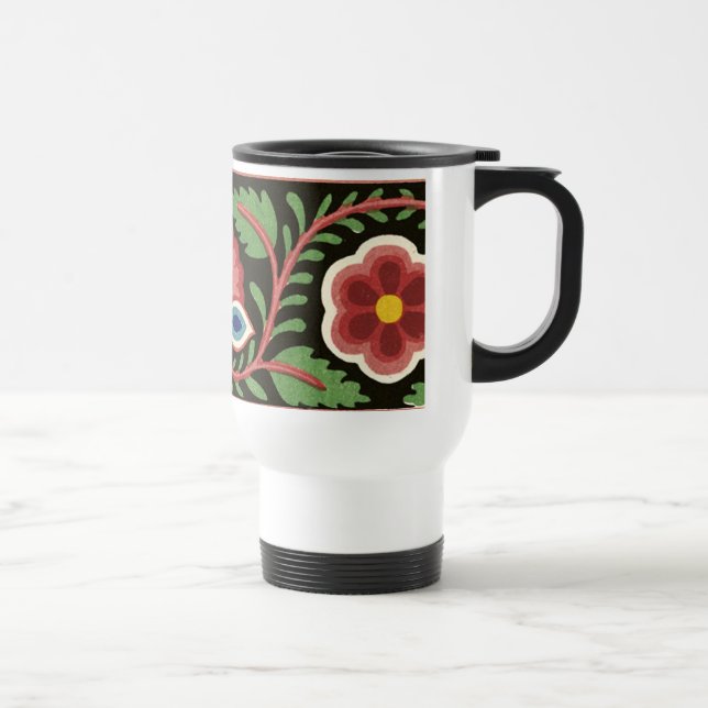 Colourful Flower Design Travel Mug (Right)