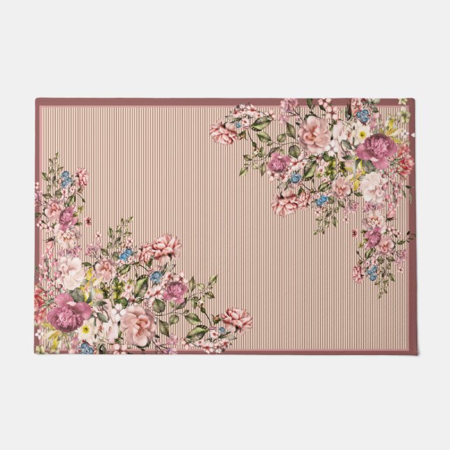 Colourful Flower Doormat,Front Porch Mat,Floral Ma Doormat (Front)