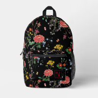Colourful FLower Garden Hand Drawing Black Custom