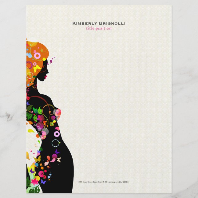 Colourful Flower Girl Customised Letterhead (Front)