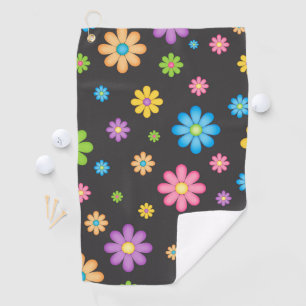Colourful Flower Girl Power Hippie Golf Towel