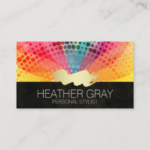 Colourful Flower Gold Brushed Appointment Card