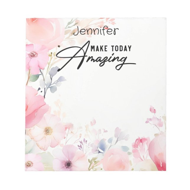 Colourful Flower Inspirational Notepad (Front)