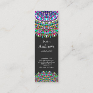 Colourful Flower Mandala Mini Business Card